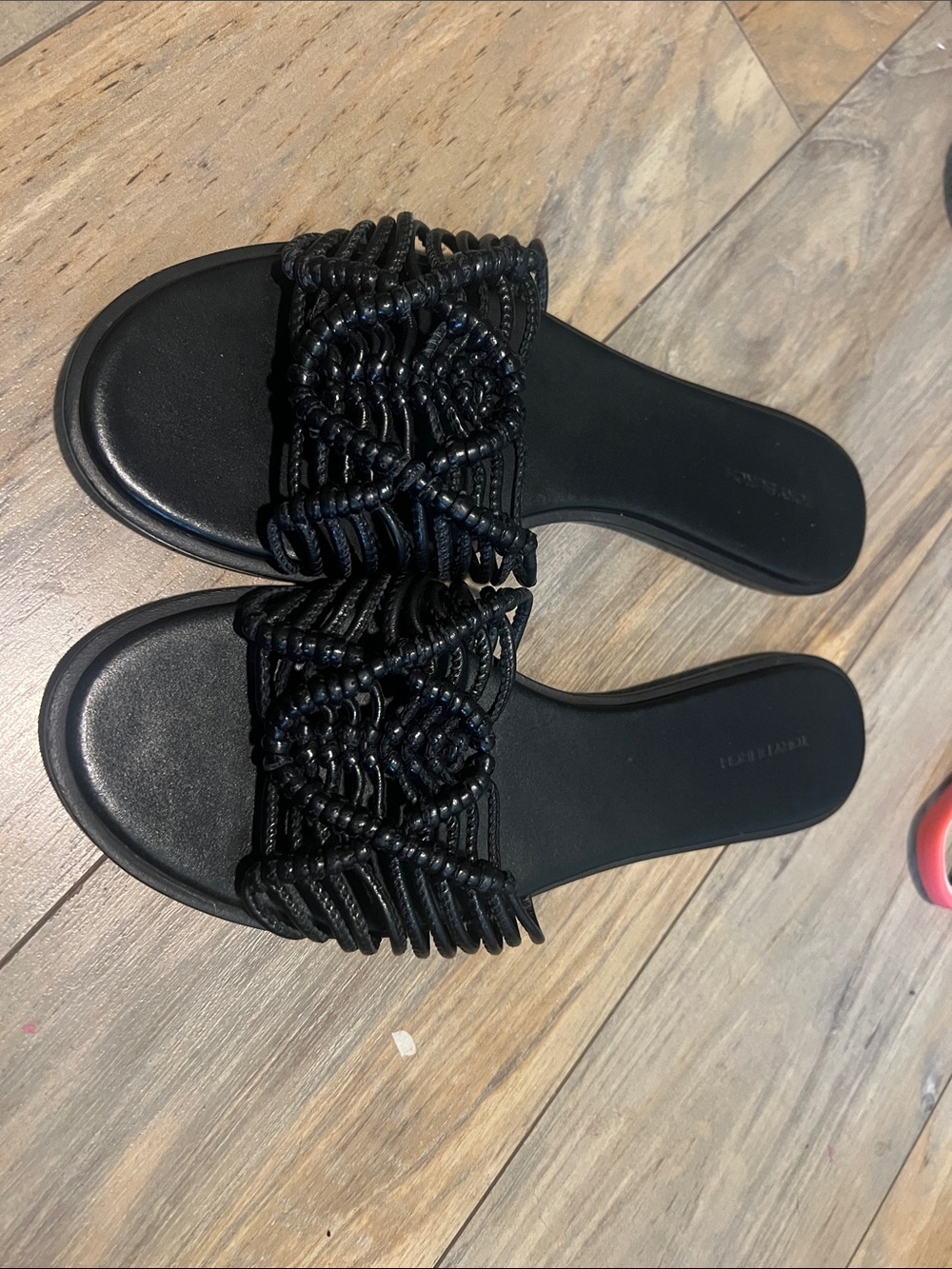 Tory Burch Black Braided Slide Sandals
